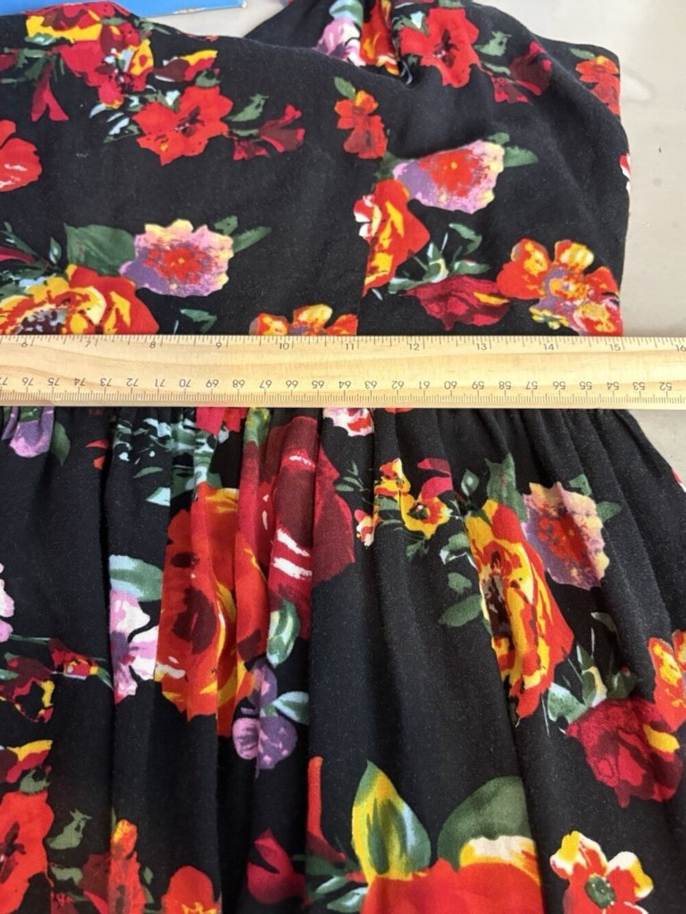Wet Seal Floral Fit & Flare Dress Strappy Open Back Black Red Women Size L Y2K - Picture 6 of 6